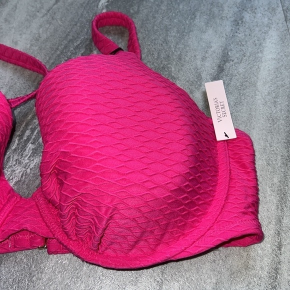 LVS Swim Mix & Match Icon Push-Up Bikini Top Forever hot Pink 38D underwire - Picture 8 of 13